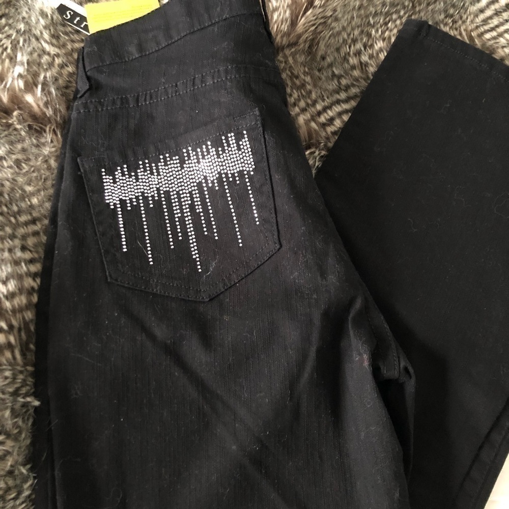 Focus Boot Cut Black Jeans w/Bling - Picture 3 of 3